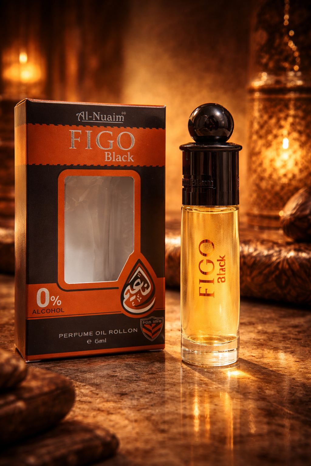 AL-NUAIM Figo Black 6ML Roll-on Attar (Alcohol -free) for mens